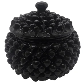 biscottiera pigna nera in ceramica