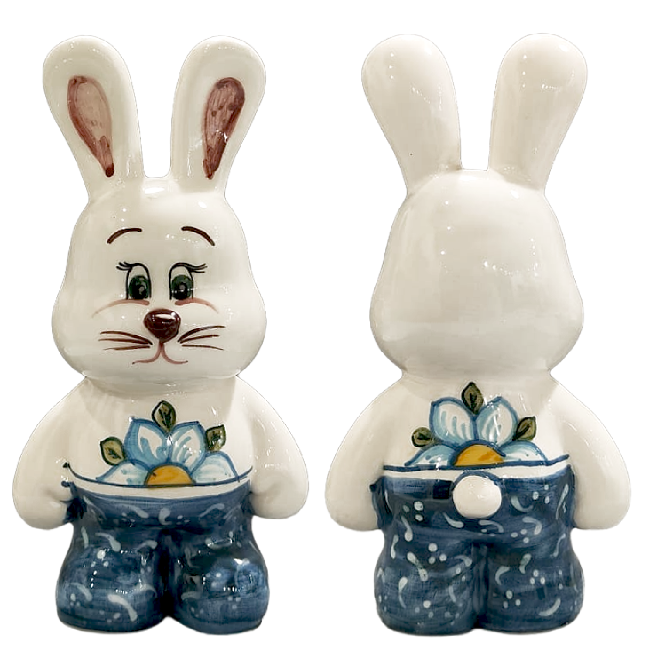 Coniglio "Blu Mediterraneo" – La freschezza del decoro floreale a mano.