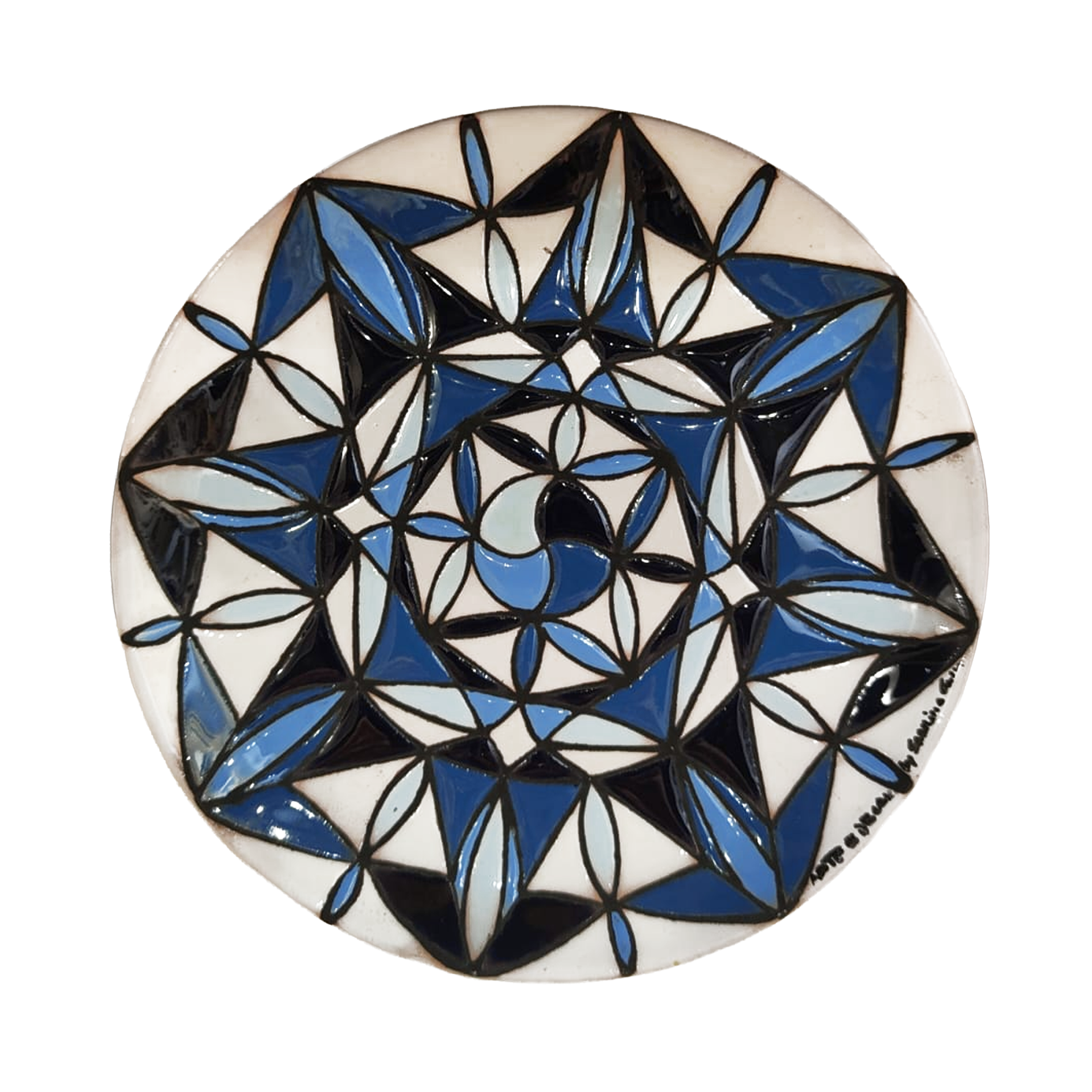 Piatto 'Vortice Blu' – Cuerda Seca d'Autore.